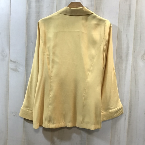 Chico's Gold Mustard Open Jacket Size 0 Roll Tab - Picture 2 of 3